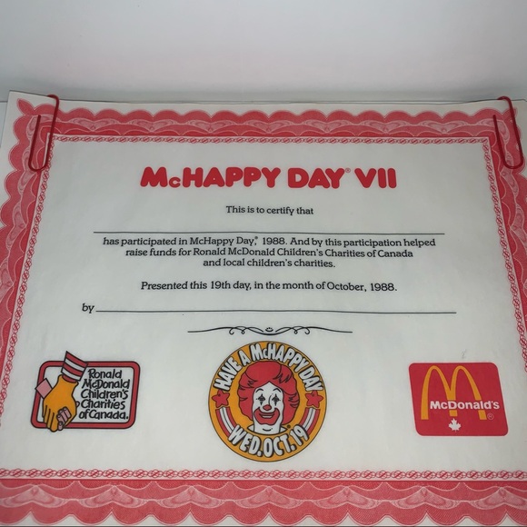 Vintage McDonald’s McHappy Day Certificates - Picture 2 of 2
